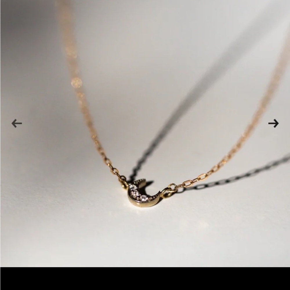 Catbird tiny crescent moon necklace